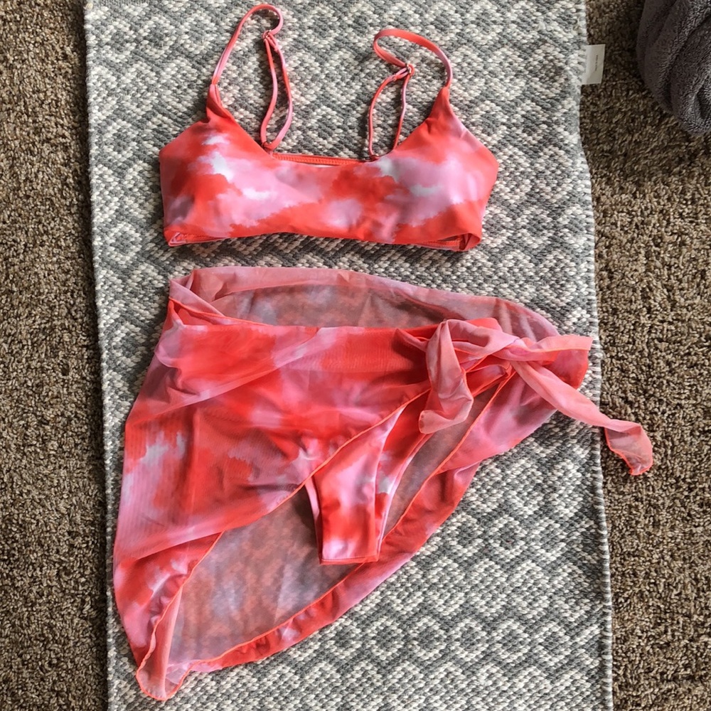 Tie dye 3 piece bikini set